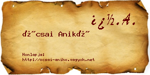 Ócsai Anikó névjegykártya