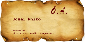 Ócsai Anikó névjegykártya